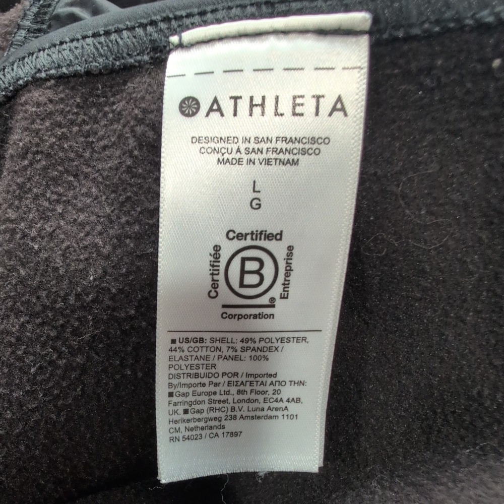 Athleta Triumph Hybrid Half Zip Sweatshirt Pullover Black Womens Large 532520 - Picture 7 of 11